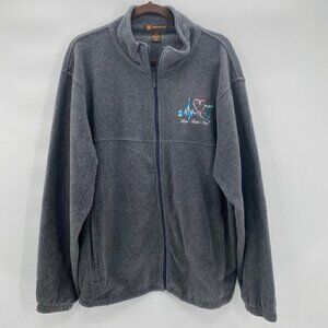 Harriton Gray Fleece Full Zip Jacket Women’s Size XL